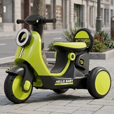 Детский мотоцикл скутер M 6298BR-5 зеленый с пультом